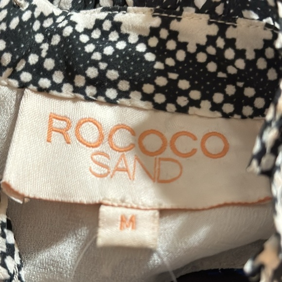 ROCOCO SAND 100% Silk Mini Dress Tassels Open Back size M Ruffles Vacation Party - Picture 9 of 13